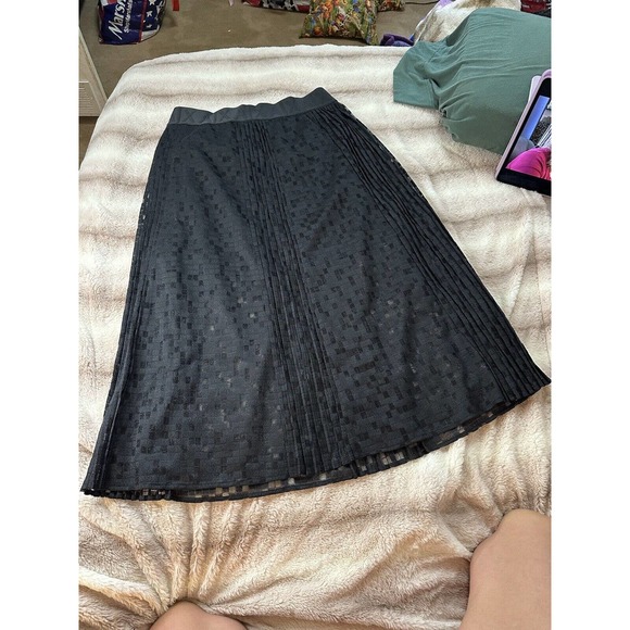 Armani Exchange Double Layered Semi See Through Maxi Skirt Sz 10 EUC Black - Picture 7 of 8